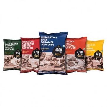 4700BC Gourmet Popcorn, 5 Flavours Pack (3 Cheese, 2 Caramel), 475g 