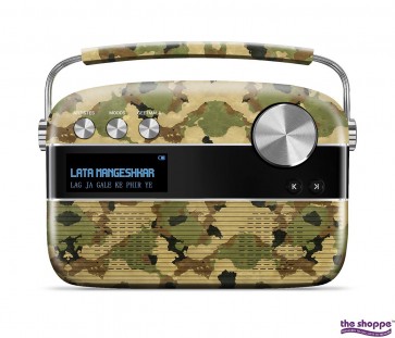 Saregama Carvaan Portable Music Player with 5000 Pre-Loaded Songs, FM/BT/AUX(Camouflage Green) 