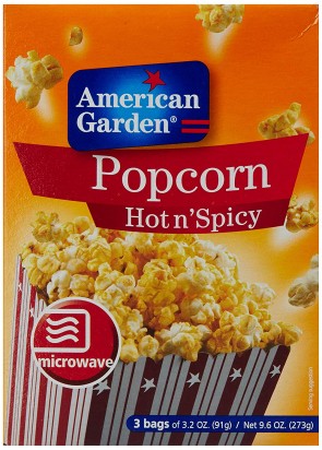 American Garden Microwave Popcorn, Hot N Spicy, 273g