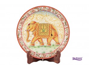 Marble painted Plate- Elephant (3 sizes available )