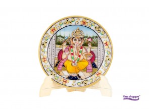 Marble painte plate- Ganpati