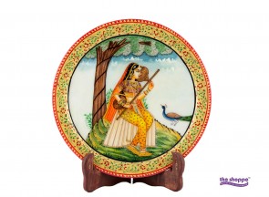 Marble painted Plate- Lady musician(3 sizes available )