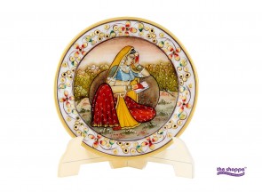 Marble painted Plate- Lady Poet (3 sizes available )