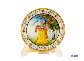 Marble painted Plate- LAdy in Forest (3 sizes available )