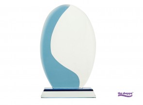 Glass Oval Shaped Trophy with Glass Base WG 7315