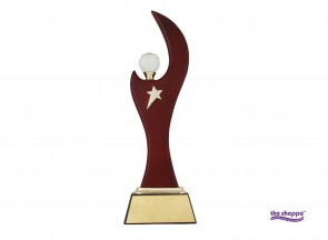 Wooden Trophy with Small Crystal and Star VK 1136