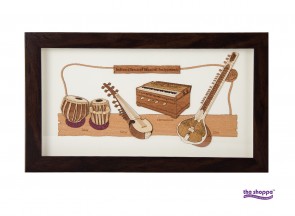 Laser Engraved Musical Instruments Wooden Frame