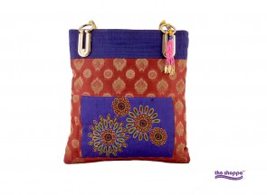 Hand Bag with Traditional Work and Beautiful Beads Handles