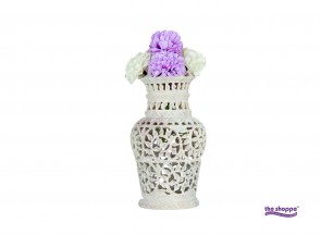 Stone Flower Vase with Carving