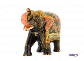 Wooden Elephant Miniature Painted