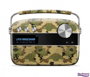 Saregama Carvaan Portable Music Player with 5000 Pre-Loaded Songs, FM/BT/AUX(Camouflage Green) 