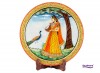 Marble painted Plate- Lady with sitaar(3 sizes available )